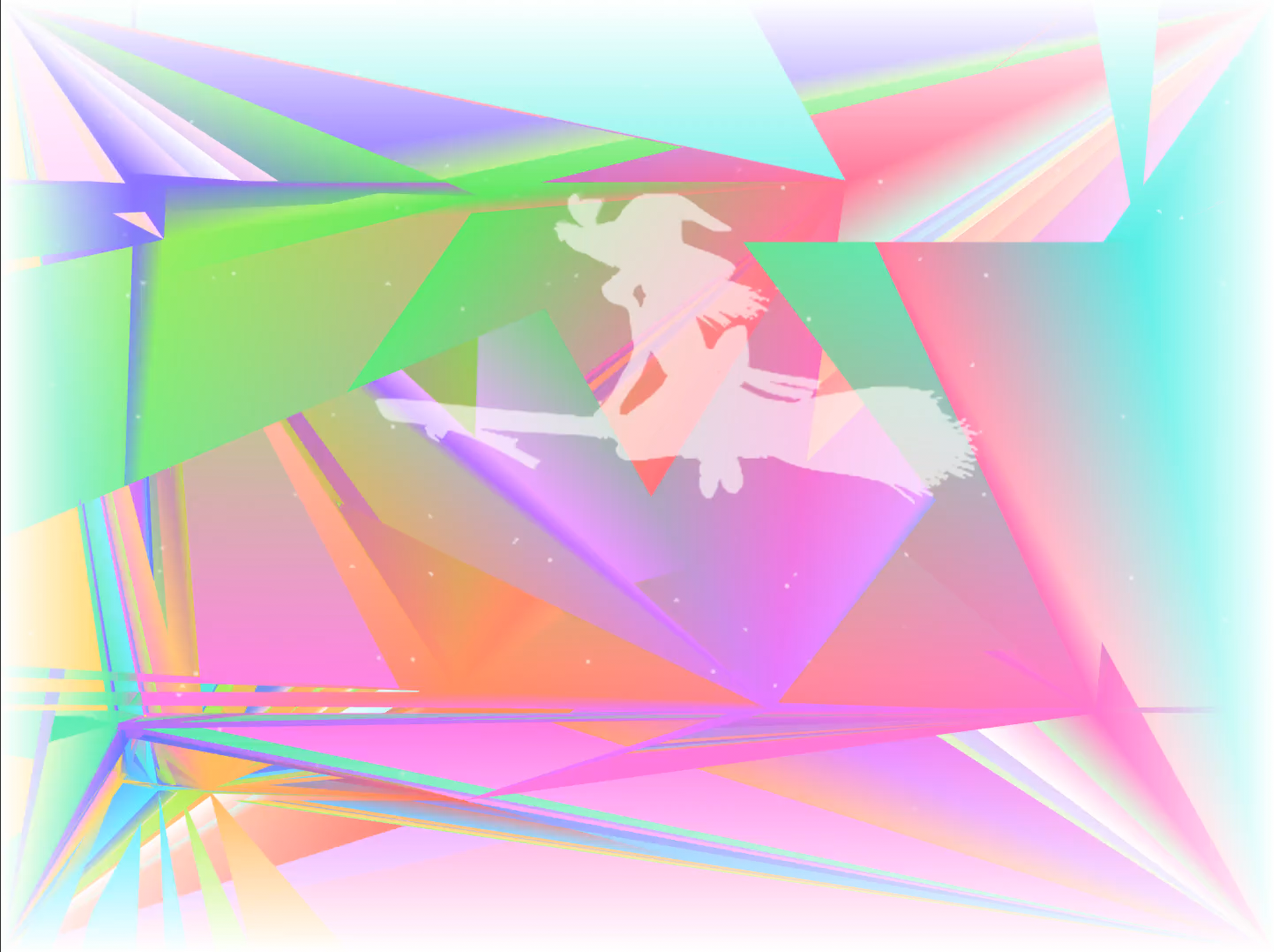 A rendered frame with very heavy artifacting.